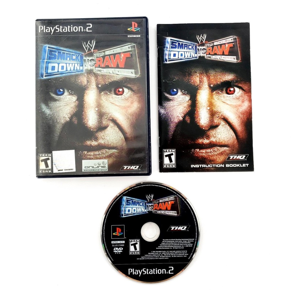 WWE SmackDown vs. Raw (Sony PlayStation 2, 2004) Complete Tested & Works